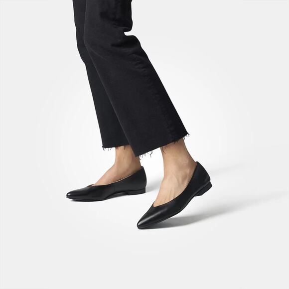 Paul Green Black Leather Ballet Flats Women’s UK 6.5 / US 9 Slip-On Pointed toe - Picture 4 of 9